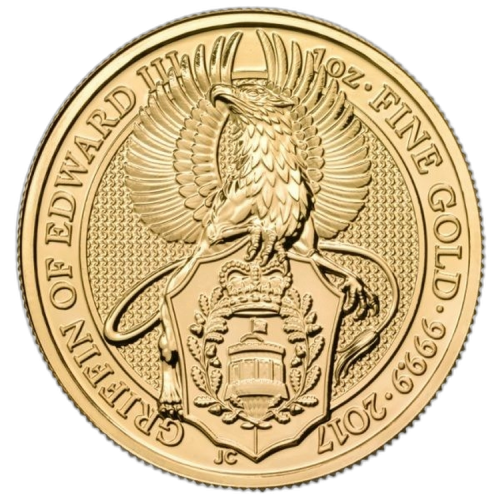 Thumbnail 1 oz Queens Beasts Gouden Munt 2017 voorkant