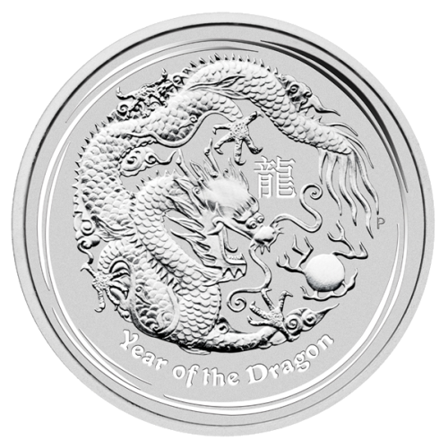Thumbnail 1 oz Lunar Zilveren Munt 2012 achterkant