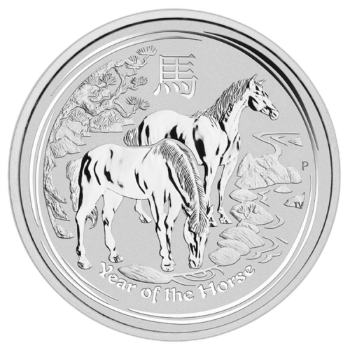 Thumbnail 1 kilo Lunar Zilveren Munt 2014 voorkant