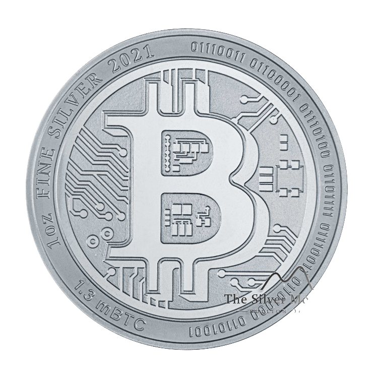 1 oz Bitcoin Mint Silver Coin 2021 front