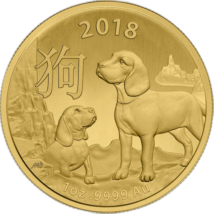1 oz Lunar Gouden Munt voorkant