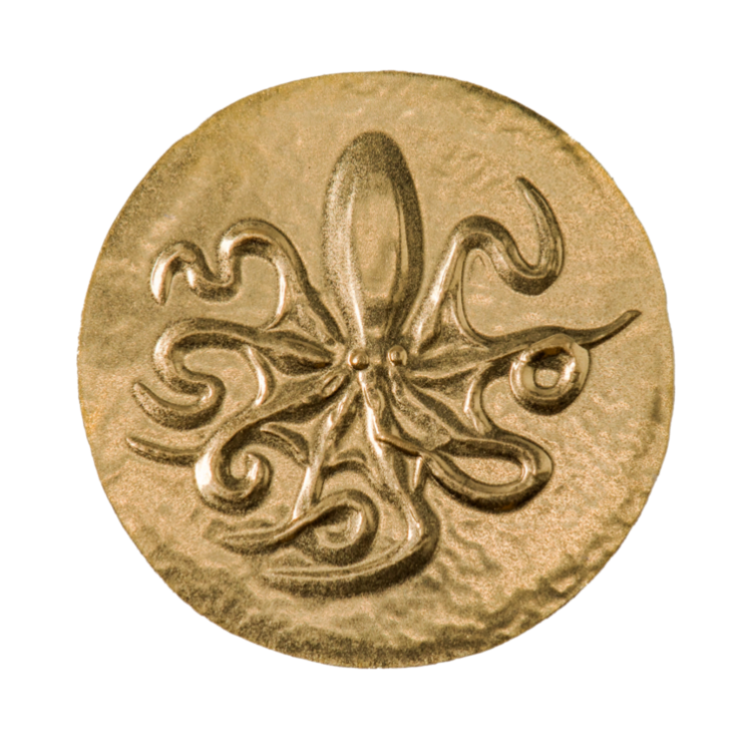 0.5 gram gouden munt Octopus, Syracus 2022 front