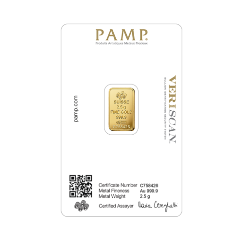 Thumbnail Certificate PAMP Suisse gold bar