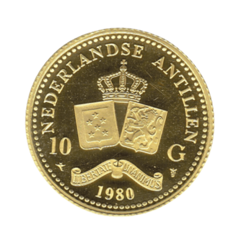 Thumbnail 10 Gulden Nederlandse Antillen (1980) Gouden Munt 1980 voorkant