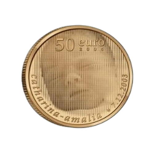 Thumbnail 1 oz 50 Euro muntstuk Nederland 2004 Jubileum munt Amalia Gold Coin 2004 front