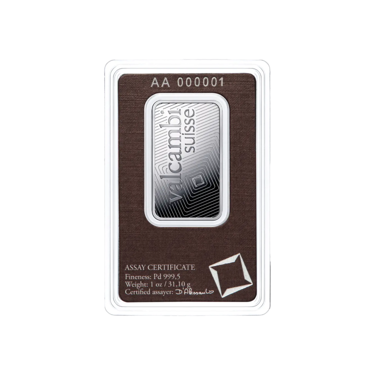 1 oz palladium baar certificaat