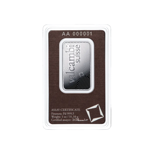 Thumbnail 1 oz palladium baar certificaat