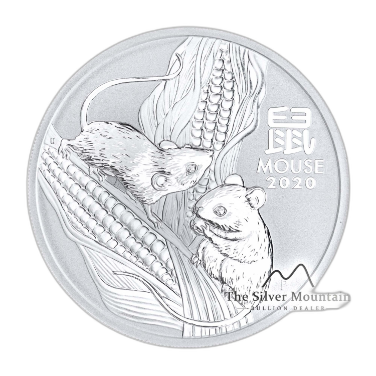 5 oz Lunar Zilveren Munt 2020 voorkant