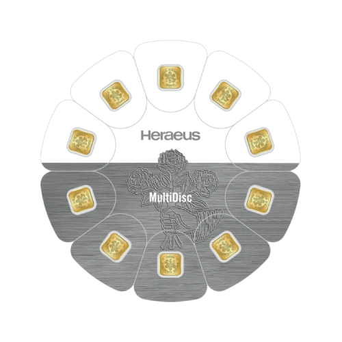 Thumbnail 10g Heraeus Lingot d'Or MultiDisk front