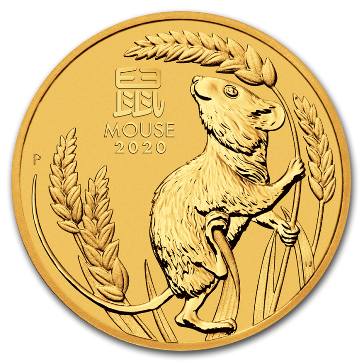 1/10 oz Lunar Gold Coin 2020 front