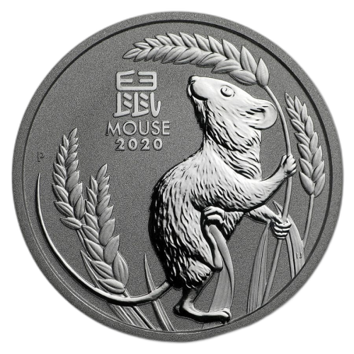 Thumbnail 1 Troy ounce platina munt Lunar 2020 voorkant