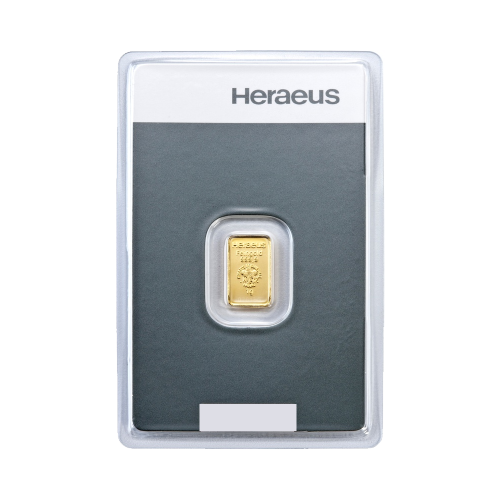 Thumbnail 1g Heraeus Goudbaar voorkant