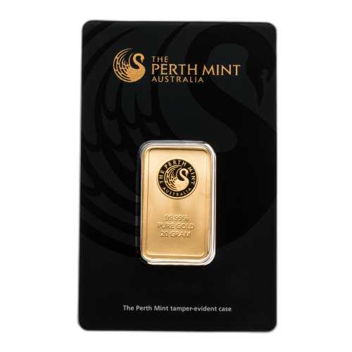 Thumbnail 20g Perth Mint Goudbaar voorkant
