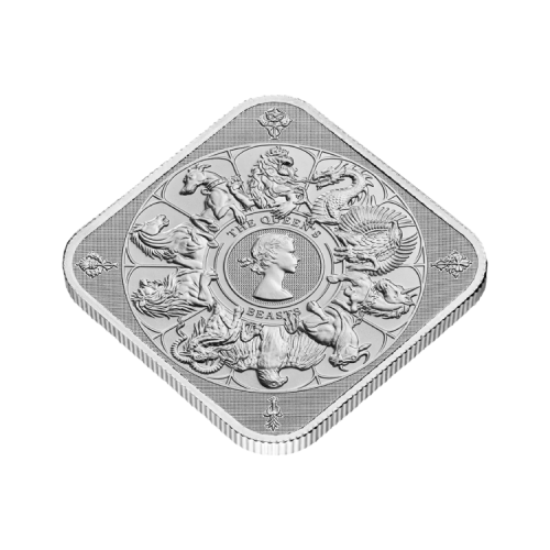 Thumbnail 1 oz Queen's Beasts completer silver bar angle 1