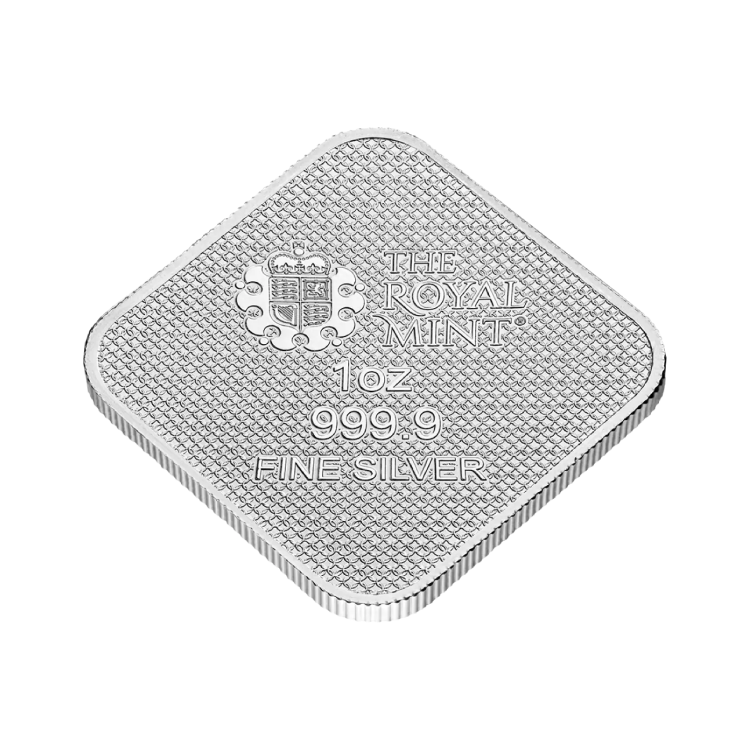 1 oz Queen's Beasts completer silver bar angle 2