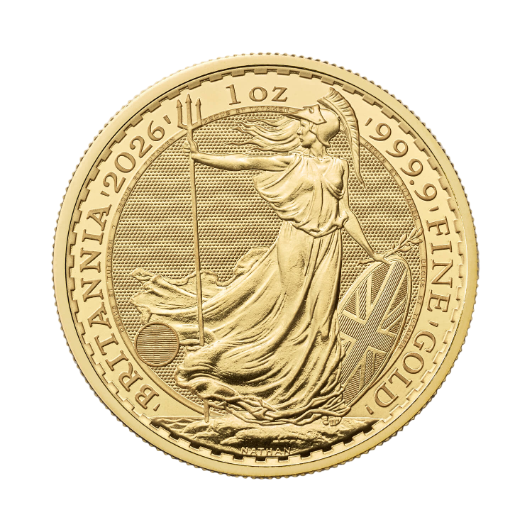Front 1 troy ounce gold Britannia 2026