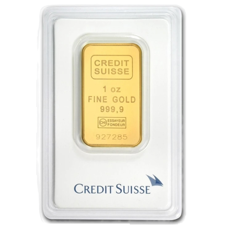 1 oz Credit Suisse Goldbarren Verschiedene Jahre front