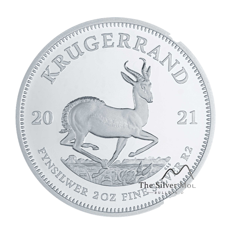 Obverse 2 oz silver Krugerrand 2021