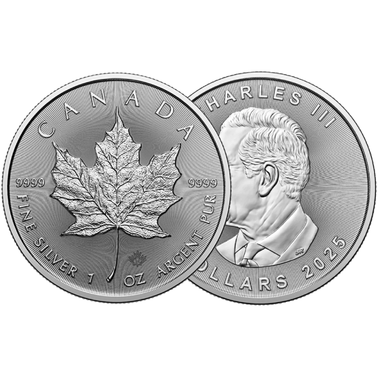 Ontwerp zilveren Maple Leaf munt uit 2025