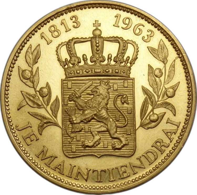 Gouden Penning Willem 1813-1963 voorkant