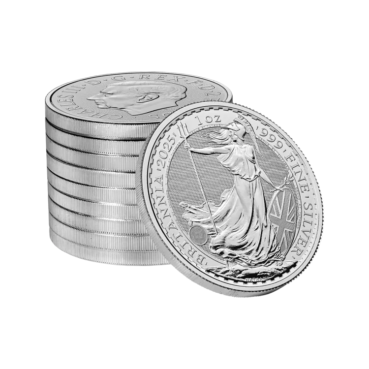 1 Troyunze Silber Britannia Münze 2025 angle 1