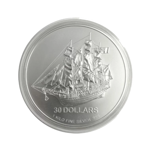 Thumbnail 1 kilo New Zealand Mint Plata Años Diversions front