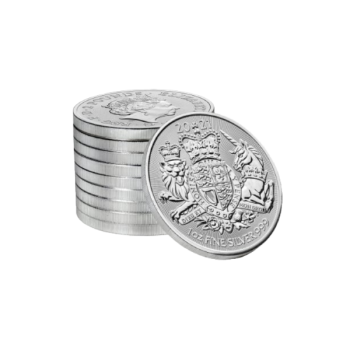 Thumbnail 1 Troy ounce silver coin Royal Arms 2021 stack