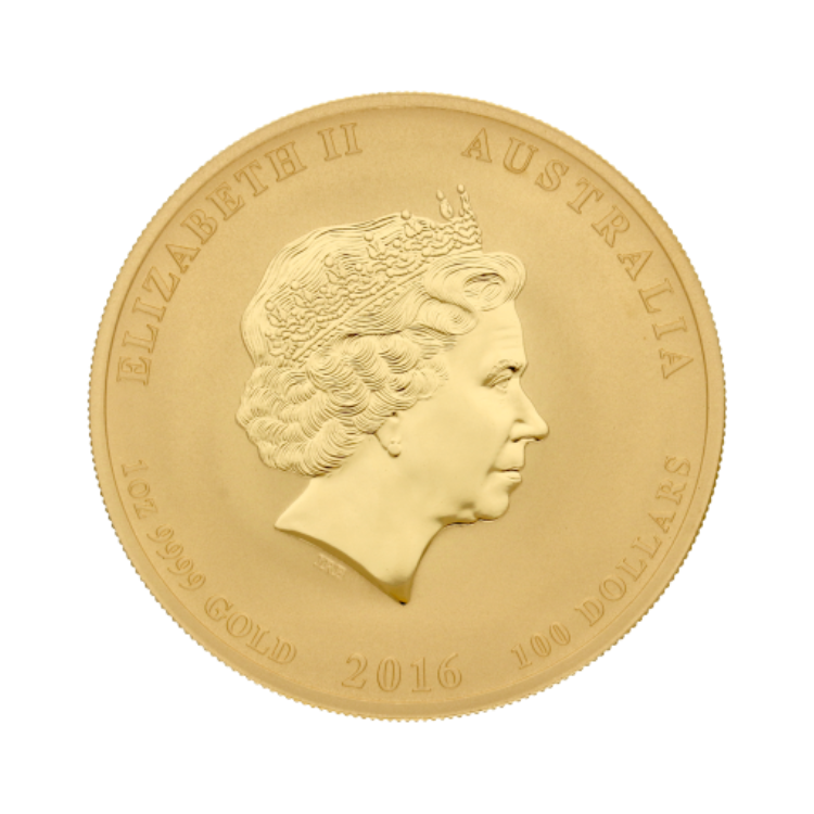 1 troy ounce gold Lunar Year of the Monkey 2016 rear