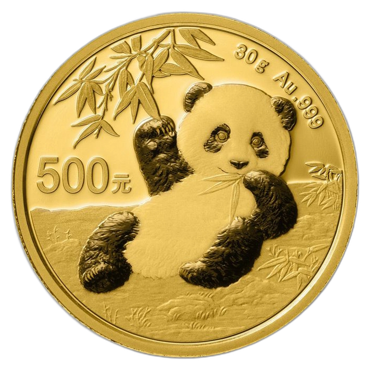 30g Panda Gold Coin 2020 front