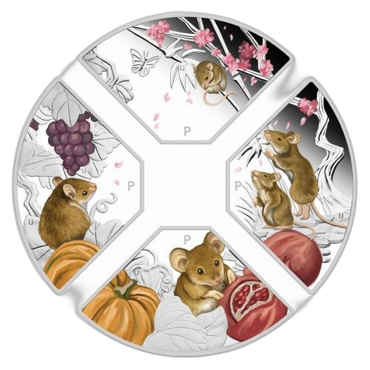 4-part set Year of the Mouse Quadrant 2020 front