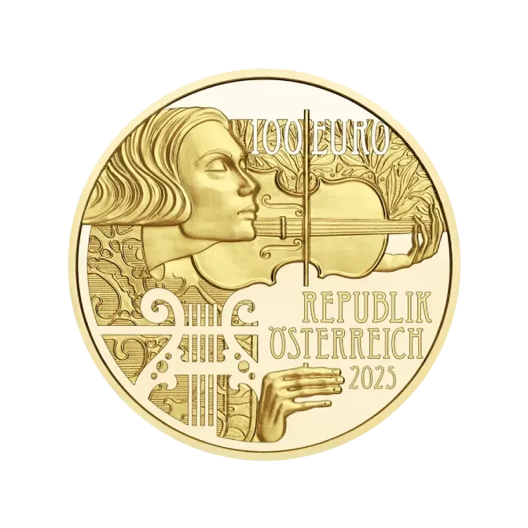 1/2 oz oro 125 aniversario de la Orquesta Sinfónica de Viena | Proof back