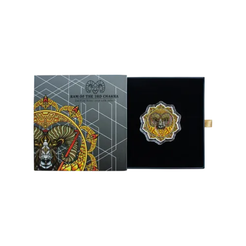 Thumbnail 2 troy ounce zilveren munt Ram van de 3de chakra 2022 Proof perspectief 1