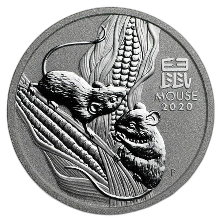 1/2 oz Lunar Silver Coin 2020 front