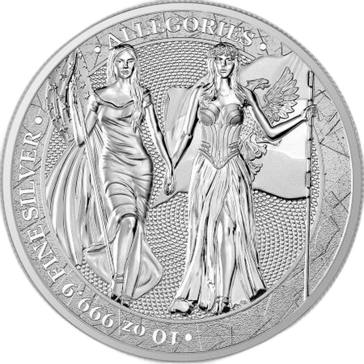 10 oz Columbia Allegories 2019 Silver Coin 2019 front