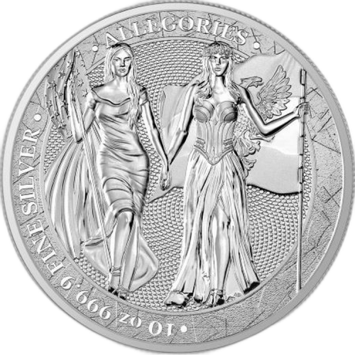 Thumbnail 10 oz Columbia Allegories 2019 Silver Coin 2019 front