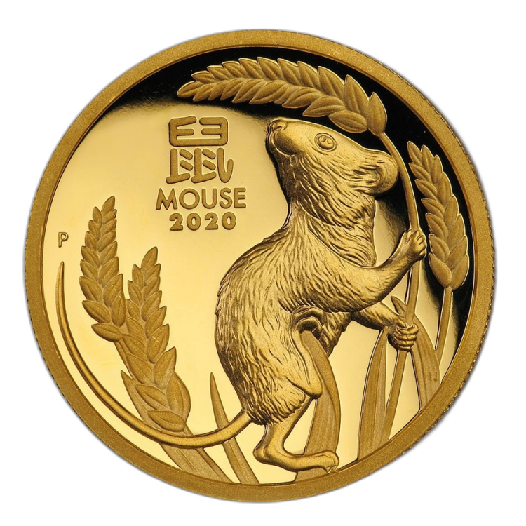 1 oz Lunar Proof Gouden Munt 2020 voorkant