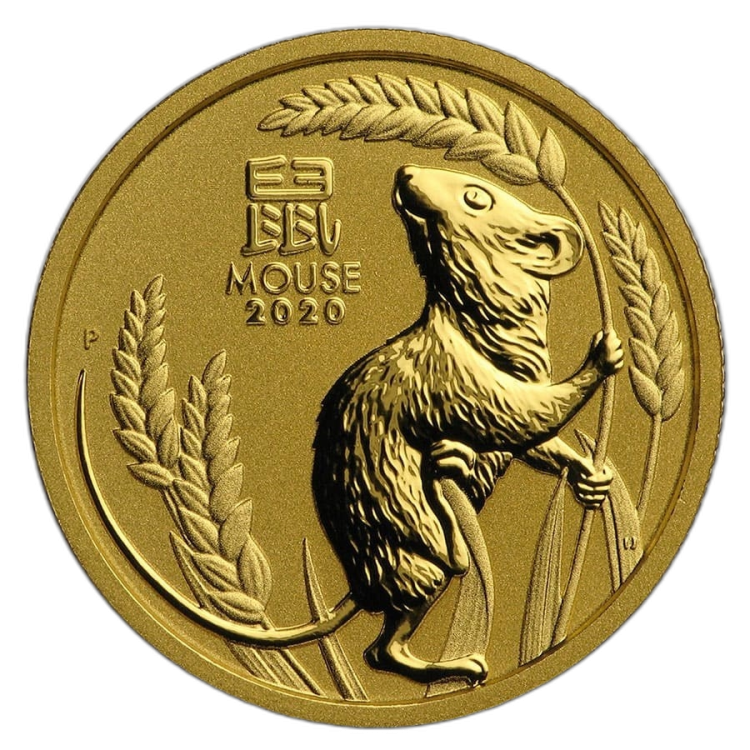 1/4 oz Lunar Proof Gouden Munt 2020 voorkant