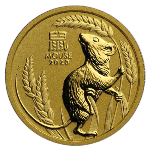 Thumbnail 1/4 oz Lunar Proof Gouden Munt 2020 voorkant