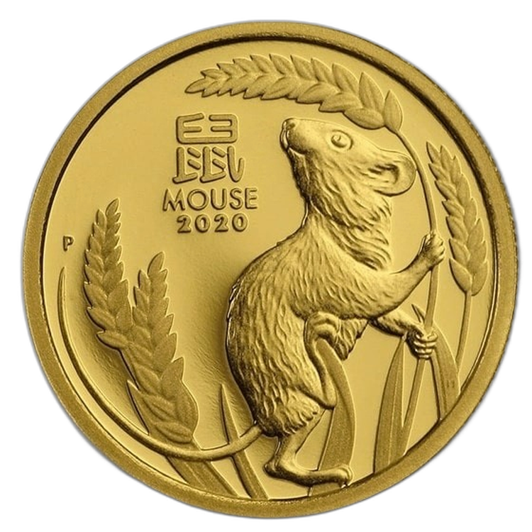 1/10 oz Lunar Proof Gouden Munt 2020 voorkant