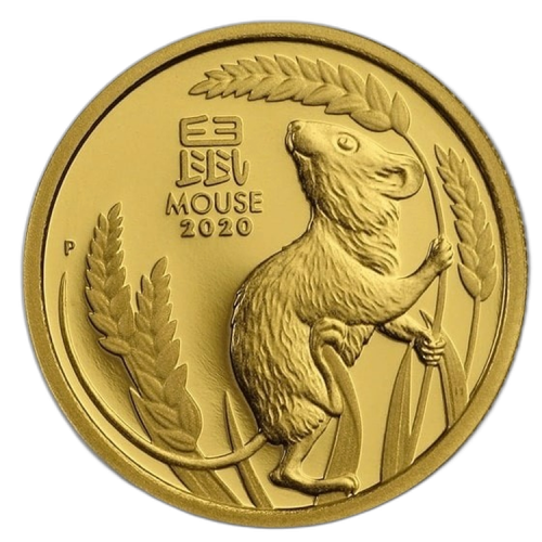 Thumbnail 1/10 oz Lunar Proof Gouden Munt 2020 voorkant