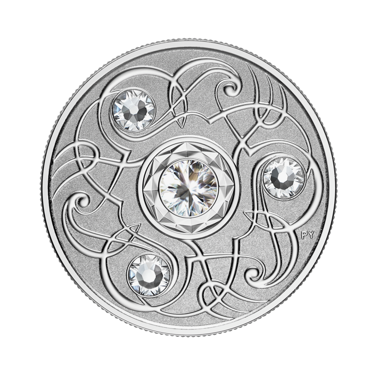 1 kilo April Birthstone Swarovski Silver Coin 2020 front