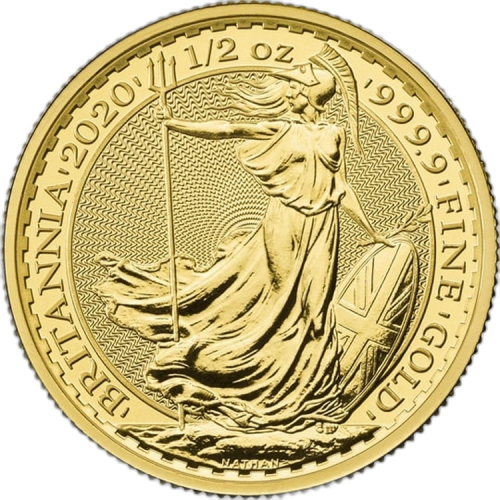 Thumbnail 1/2 oz Britannia Gouden Munt 2020 voorkant