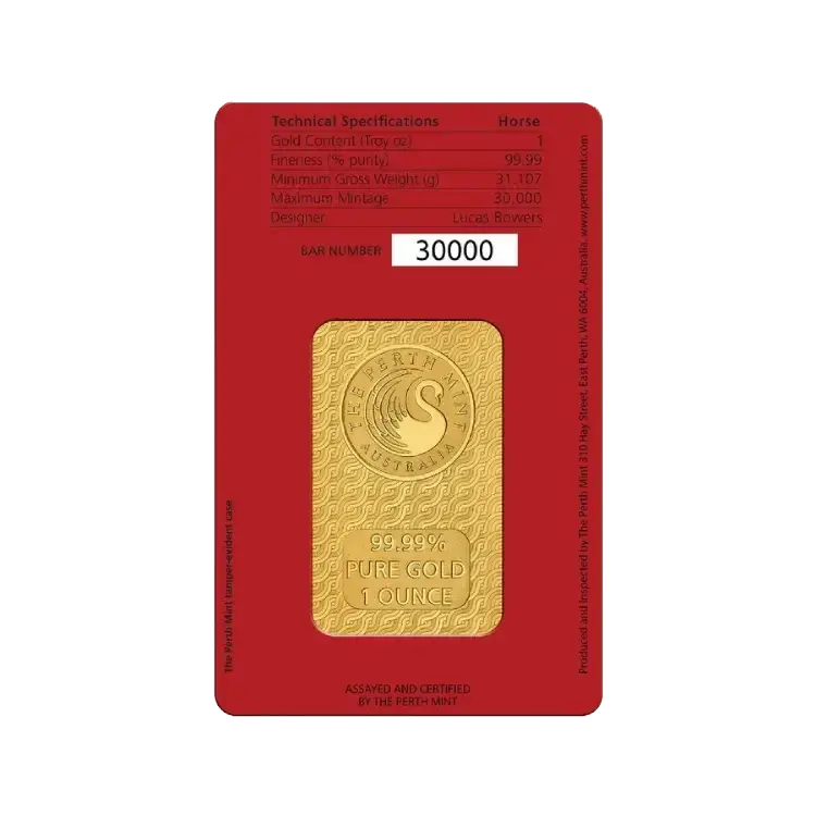 1 oz gold bar Lunar III Year of the Horse 2026 certificate