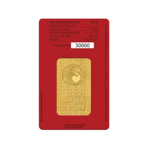 Thumbnail 1 oz gold bar Lunar III Year of the Horse 2026 certificate