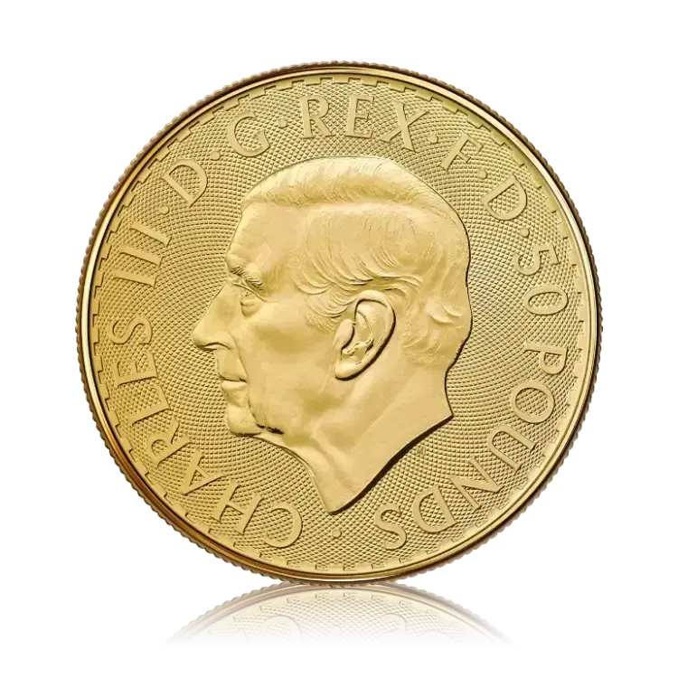 1/2 oz gold Britannia coin reverse