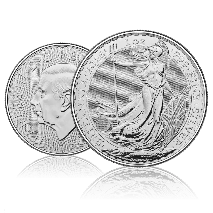 1 once troy de monnaie argent Britannia 2025 angle 2