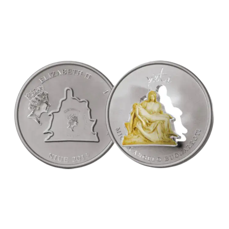 2013 Niue Michelangelo Pietà – Pièce en argent 1 oz angle 2
