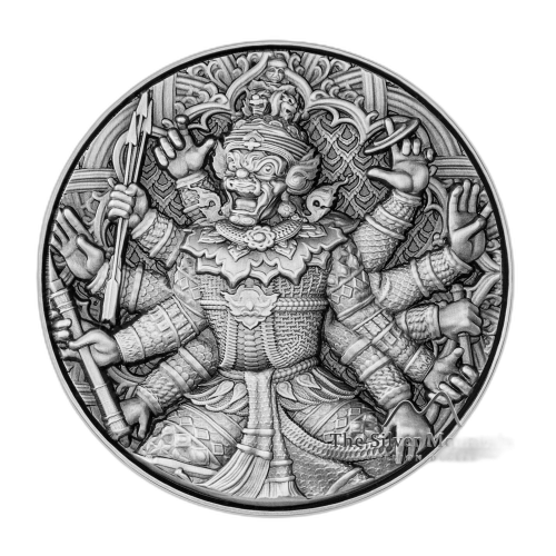 Thumbnail 2 troy ounce zilveren munt Tossakan 2020 voorkant