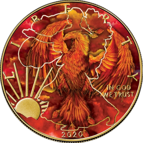 Thumbnail 1 oz American Eagle Zilveren Munt 2020 voorkant
