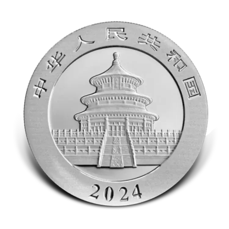 30 g Silber Panda 2024 farbige Münze back